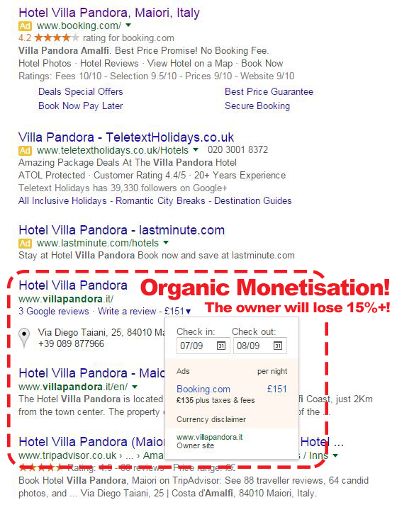 Google Organic monetisation